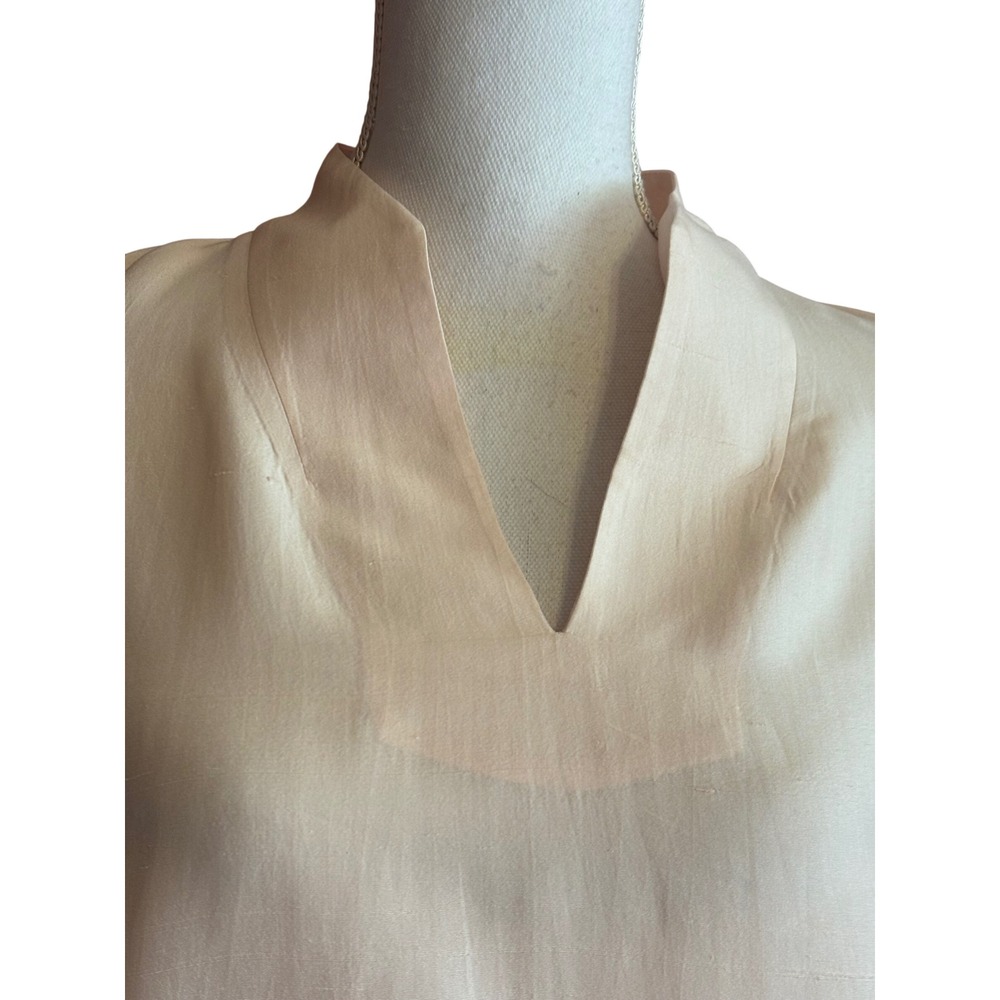 Eileen Fisher 100% Silk Tunic Blush S17SD Medium Quiet Luxury Naturalist Artsy - Picture 2 of 6